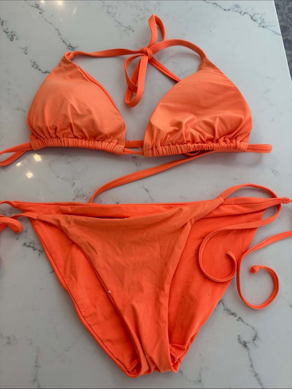 Becca Orange Triangle Bikini Set